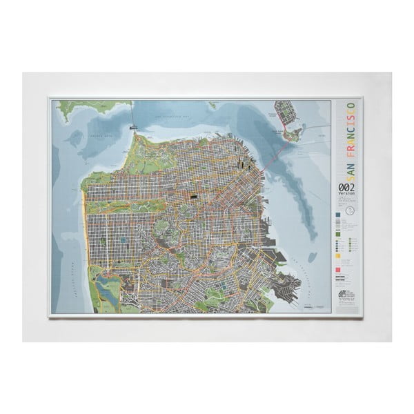 Mapa San Francisca The Future Mapping Company Street Map, 100 × 70 cm