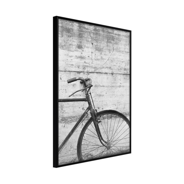 Plagát v ráme Artgeist Bicycle Leaning Against the Wall, 40 x 60 cm