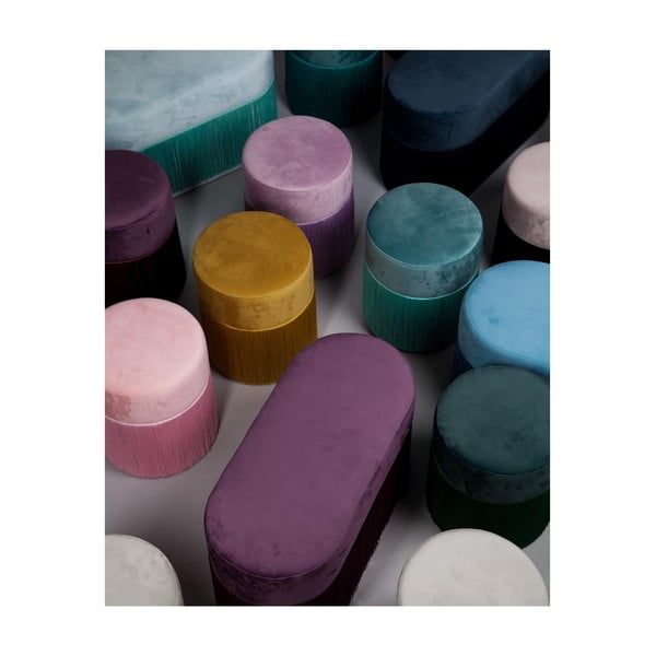 Fialový puf so zamatovým poťahom Velvet Atelier-image-2