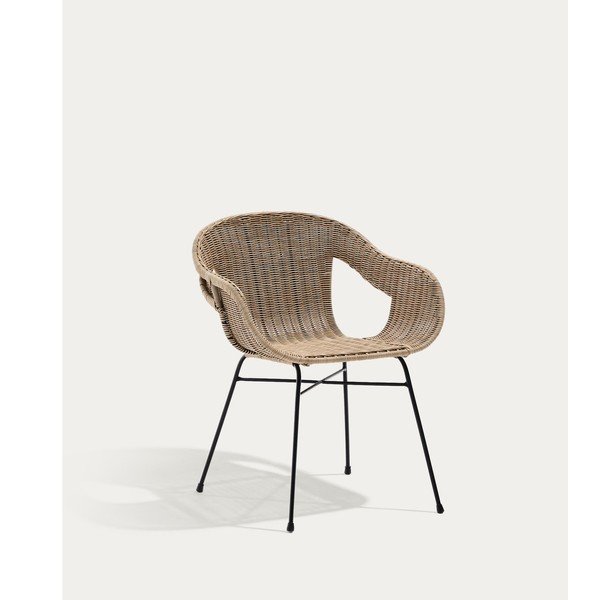 Ratanová záhradná stolička v prírodnej farbe Eltiera – Kave Home-image-3