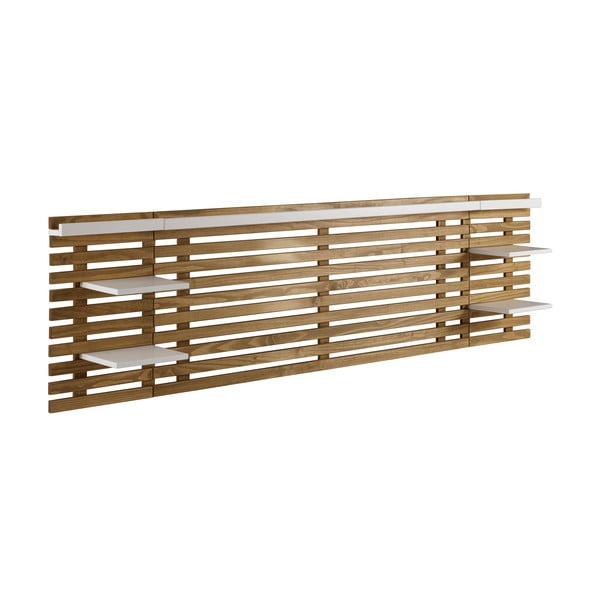 Biele/prírodné čelo postele z borovicového dreva 240x62 cm Nidra - Marckeric-image-2