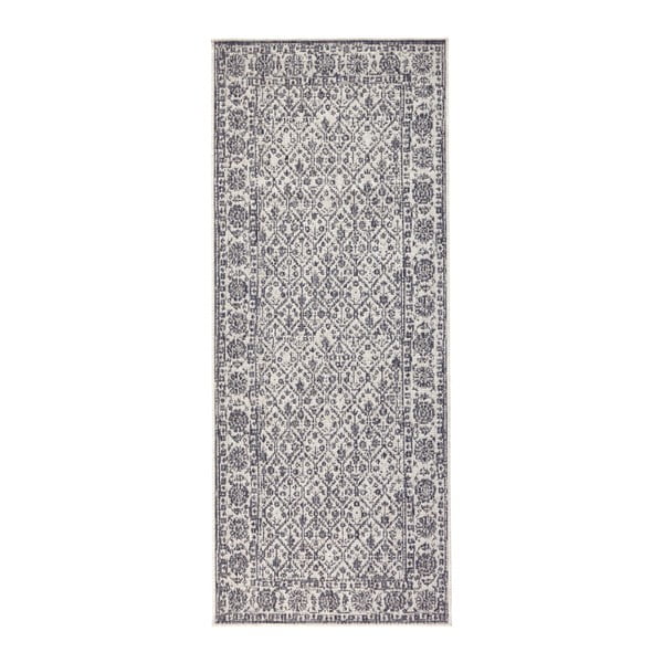 Sivo-krémový obojstranný koberec vhodný aj do exteriéru Bougari Curacao, 80 × 150 cm