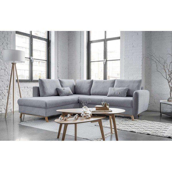 Svetlosivá rozkladacia rohová pohovka Miuform Scandic Lagom L, ľavý roh-image-3