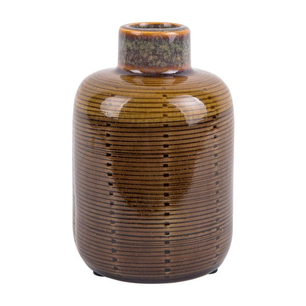 Hnedá keramická váza PT LIVING Bottle, výška 14 cm