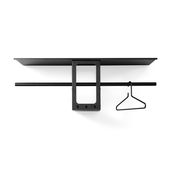 Čierny oceľový nástenný vešiak s poličkou 100 cm Luno Small – Spinder Design-image-2