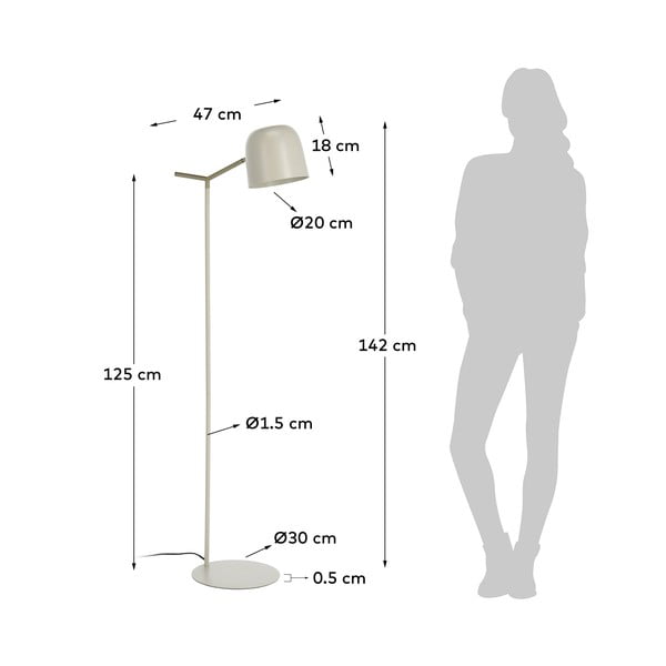 Béžová stojacia lampa Kave Home Alish-image-2