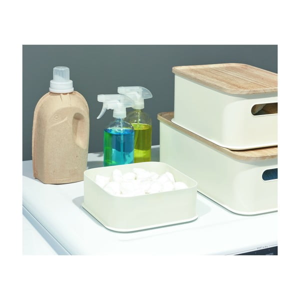 Biely úložný box iDesign Eco, 21,3 x 21,3 cm-image-2