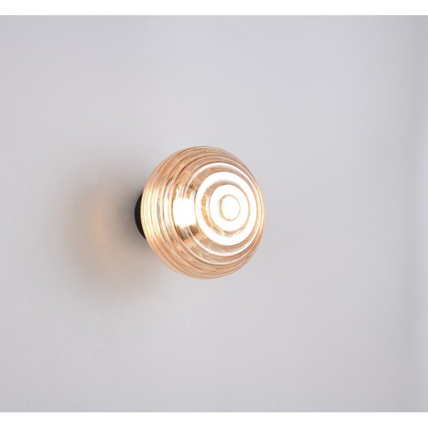 Jantárové sklenené LED nástenné svietidlo na USB ø 15,5 cm Earl – Reality-image-1