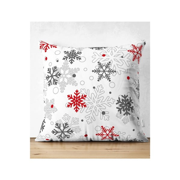 Súprava 4 vianočných obliečok na vankúš a behúň na stôl Minimalist Cushion Covers Red Christmas-image-2