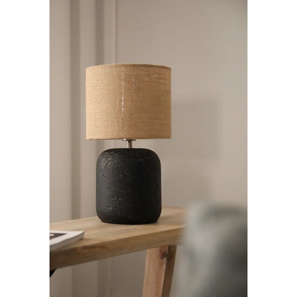 Stolová lampa s tienidlom z juty v čierno-prírodnej farbe (výška 32,5 cm) Montagna – Markslöjd-image-3