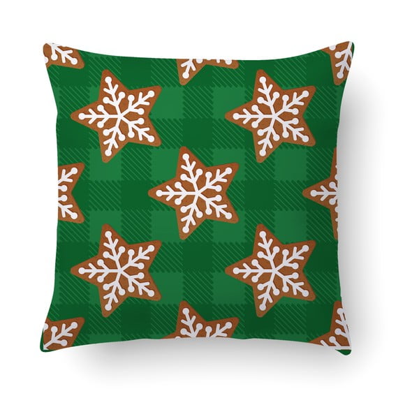 Zelený vankúš Crido Consulting Starry Gingerbread, 40 × 40 cm