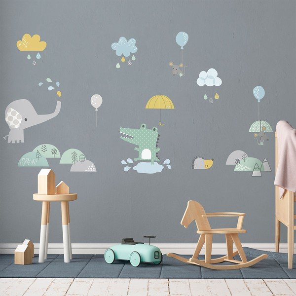 Detské samolepky na stenu Ambiance Animals in the Rain-image-3