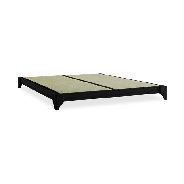 Dvojlôžková posteľ z borovicového dreva s matracom a tatami Karup Design Elan Double Latex Black/Black, 160 × 200 cm-image-4