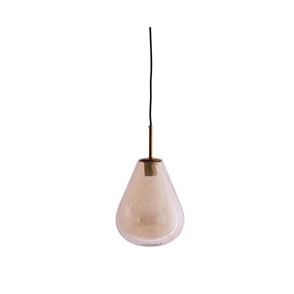 Jantárové závesné svietidlo so skleneným tienidlom Leona – Light & Living