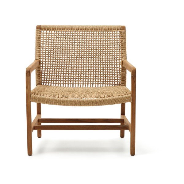 Drevené záhradné kreslo v prírodnej farbe Sabolla - Kave Home-image-1