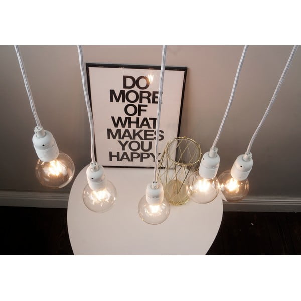 Biele päťramenné závesné svietidlo Bulb Attack Uno-image-2