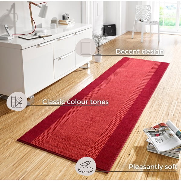 Červený behúň Hanse Home Basic, 80 x 250 cm-image-4