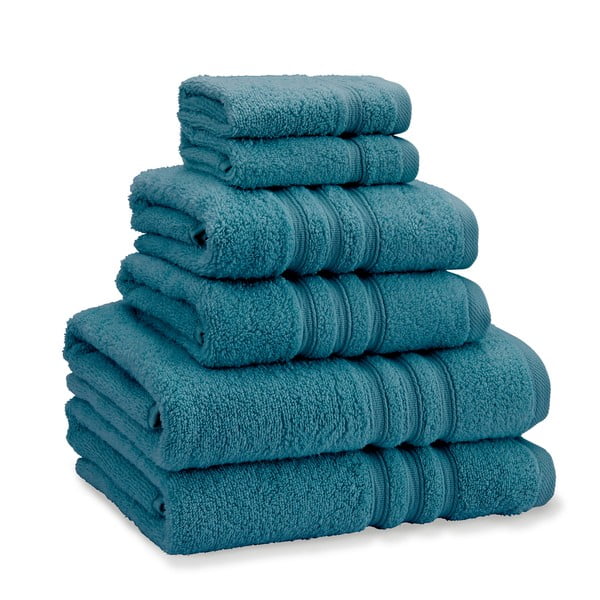 Zelenomodré froté bavlnené uteráky a osušky v súprave 6 ks Zero Twist – Catherine Lansfield