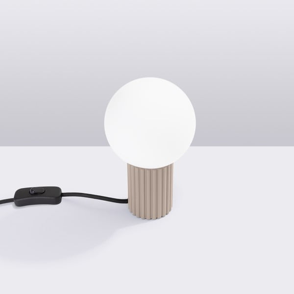 Taupe stolová lampa so skleneným tienidlom (výška 19 cm) Orbital – Sollux-image-2