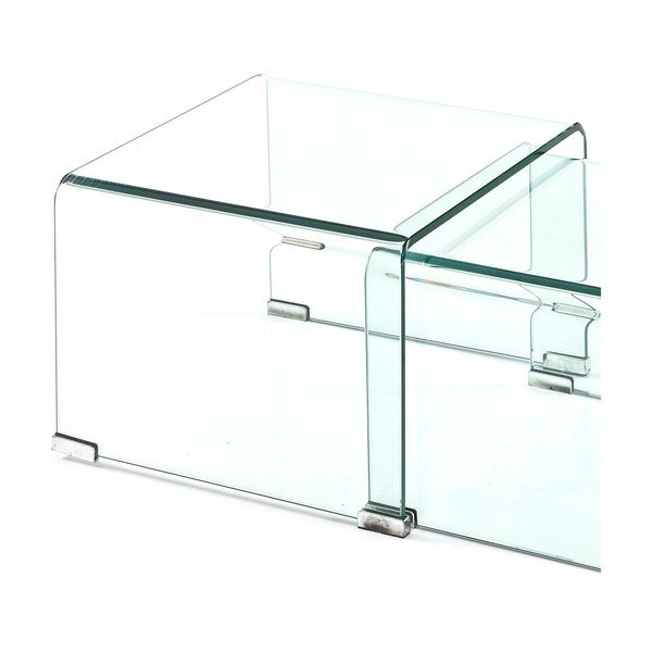 Sklenené konferenčné stolíky v súprave 2 ks 44.5x49 cm Cristal – Tomasucci-image-3