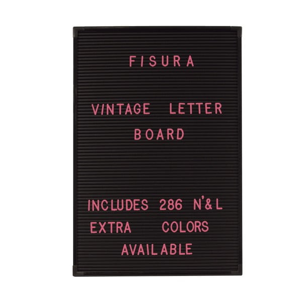 Sada 286 ružových písmen na tabuli Fisura Vintage
