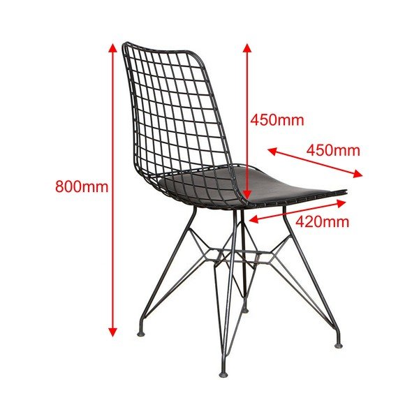 Čierne kovové jedálenské stoličky v súprave 2 ks Kafes – Kalune Design-image-2
