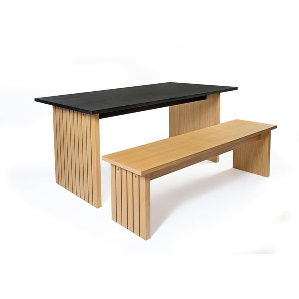 Jedálenský stôl s doskou v dubovom dekore 90x160 cm Stripe - Woodman-image-4