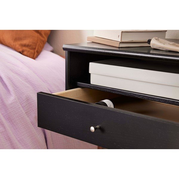 Čierny závesný nočný stolík s poličkami Mistral - Hammel Furniture-image-4