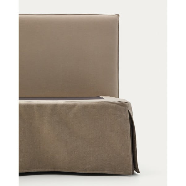 Taupe čalúnená dvojlôžková posteľ 180x200 cm Jaira – Kave Home-image-4