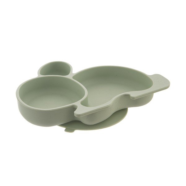 Šalviovozelený silikónový detský tanier 18x23 cm Bunny – Orion-image-3