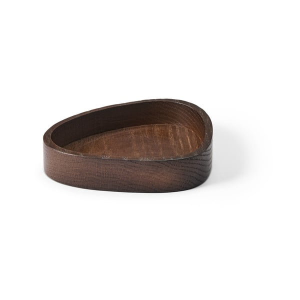 Hnedý dekoratívny drevený úložný box 14x12,5x3 cm Curve S – LIND DNA