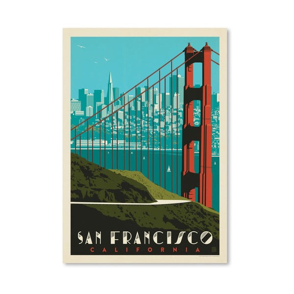 Plagát Americanflat Golden Gate, 42 x 30 cm
