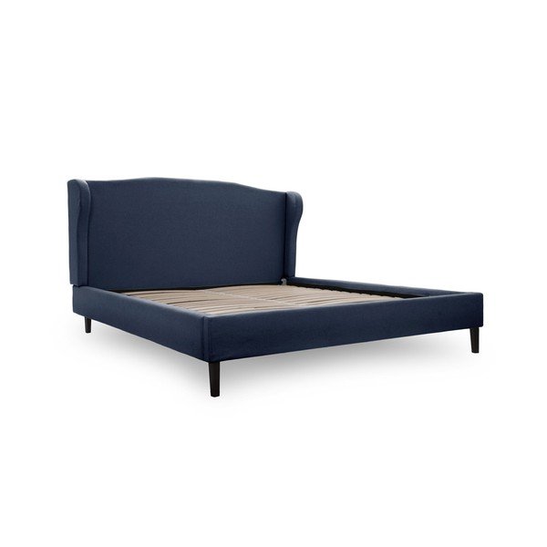 Tmavomodrá posteľ s čiernymi nohami Vivonita Windsor, 160 × 200 cm-image-4