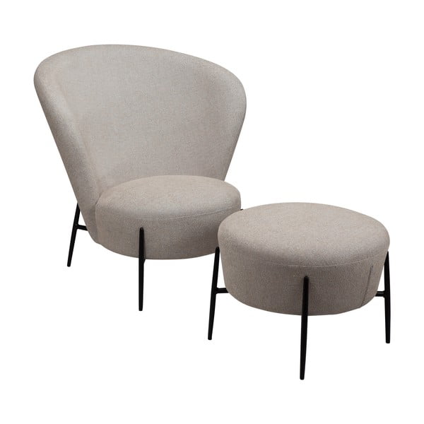 Béžové kreslo z textílie buklé Orbit – DAN-FORM Denmark-image-3