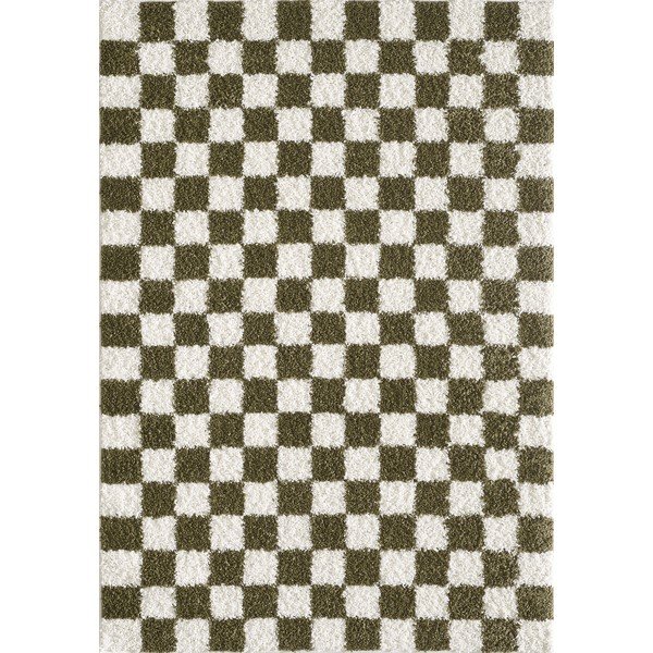 Tmavozelený/krémovobiely koberec 120x170 cm Grida – ESTE