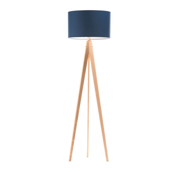 Modrá stojacia lampa 4room Artist, breza, 150 cm