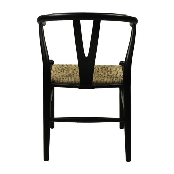 Čierna jedálenská stolička z mahagónového dreva Wishbone - HSM collection-image-3