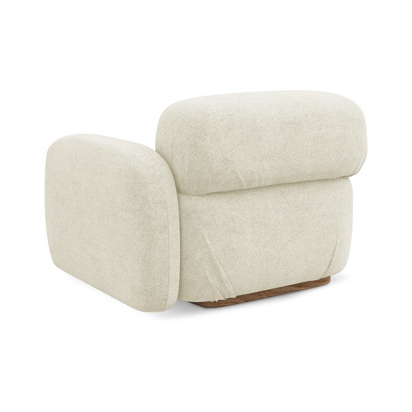 Krémovobiely modul pohovky z textílie buklé (pravý roh) Ailani – Makamii-image-3