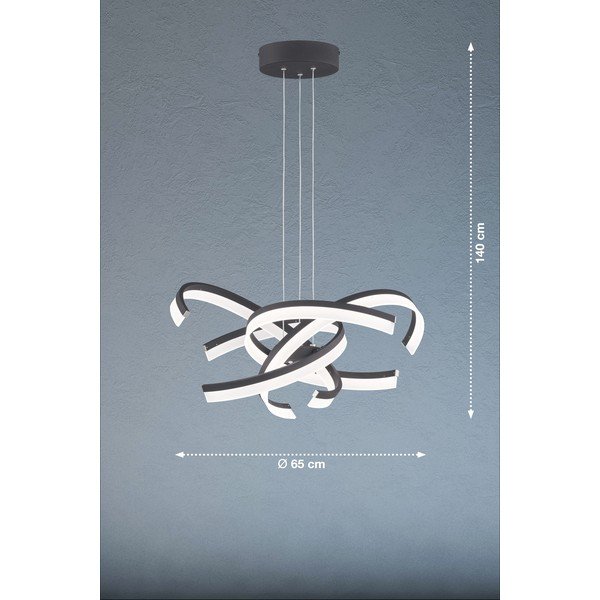 Čierne LED stmievateľné závesné svietidlo ø 65 cm Sund TW – Fischer & Honsel-image-2