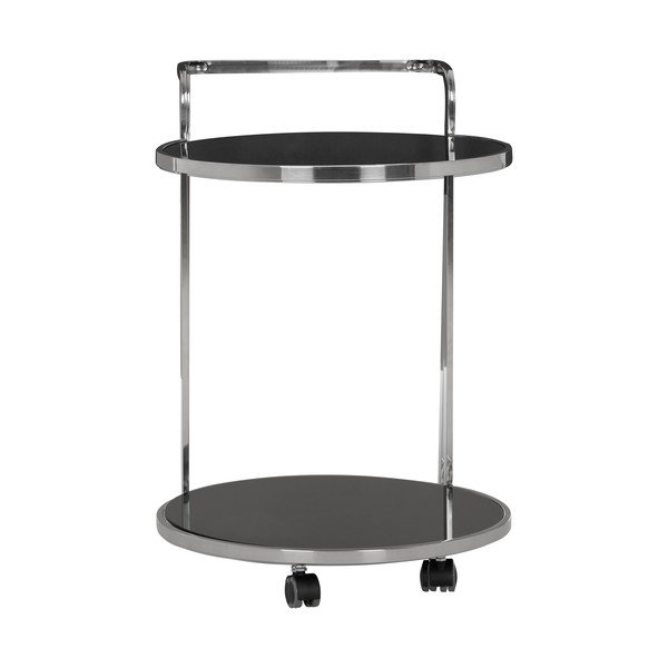 Servírovací stolík na kolieskach so sklenenou doskou ø 50 cm Ackley – Premier Housewares-image-2