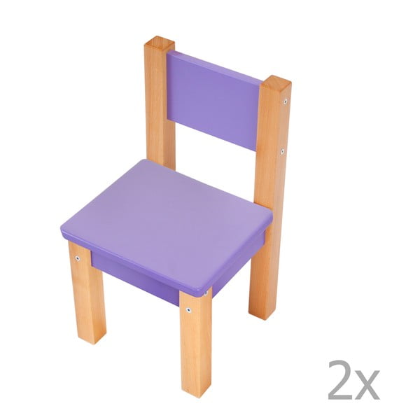 Sada 2 fialových detských stoličiek Mobi furniture Mario