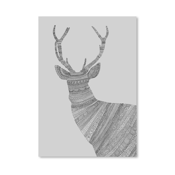 Plagát Stag Grey od Florenta Bodart, 30x42 cm