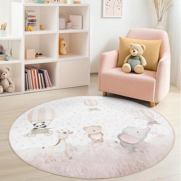 Prateľný detský koberec ø120 cm Dainty Animals – Mila Home-image-3