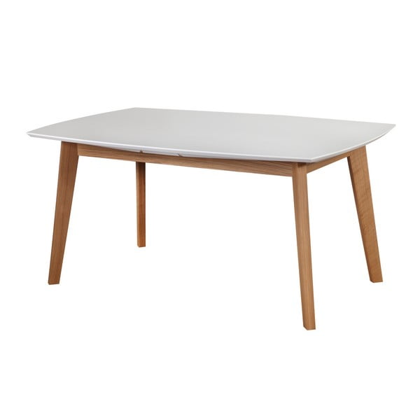 Biely rozkladací jedálenský stôl Dřevotvar Ontur 35, 160 × 100 cm