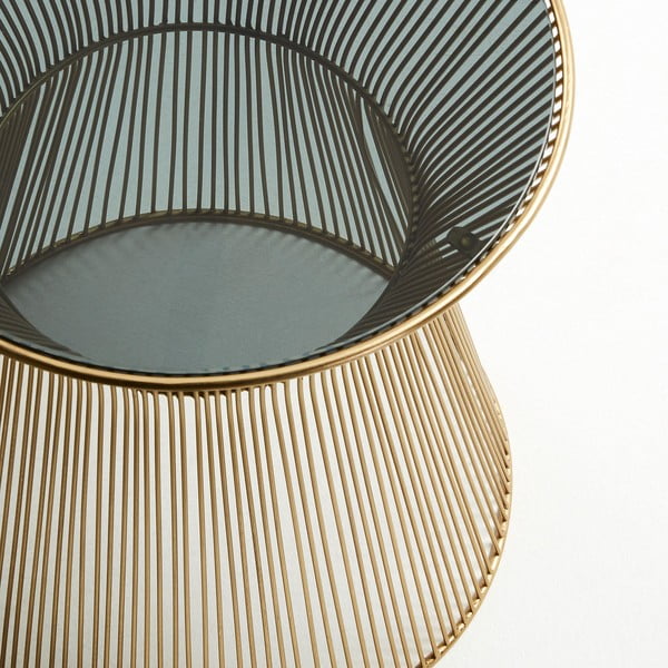 Okrúhly odkladací stolík so sklenenou doskou ø 40 cm Jolene – Kave Home-image-2