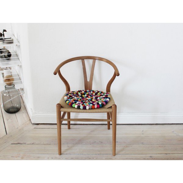 Guľôčkový vlnený vankúš na sedenie Wooldot Ball Chair Pad Multi Pang, ⌀ 39 cm-image-1