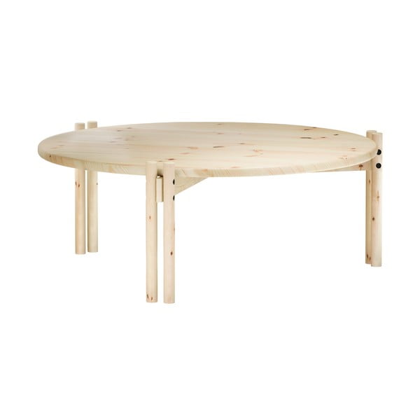 Okrúhly konferenčný stolík z borovicového dreva v prírodnej farbe ø 80 cm Sticks – Karup Design-image-3