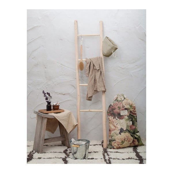 Látkový vak na bielizeň s prímesou ľanu Really Nice Things Bag Spring Flowers, výška 75 cm-image-1