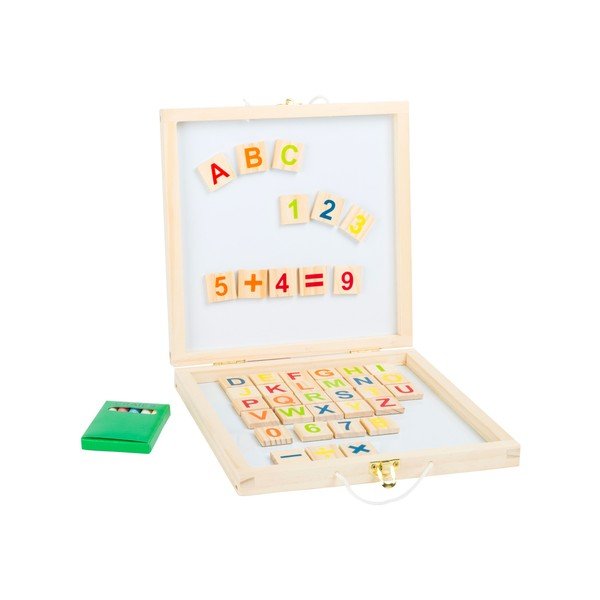 Drevený box s tabuľou a magnetickou doskou Legler Letters&Numbers-image-2