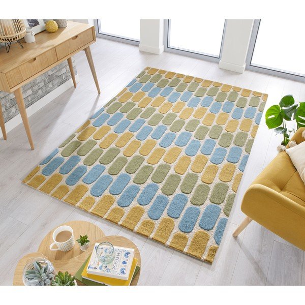 Žlto-zelený vlnený koberec Flair Rugs Fossil, 160 x 230 cm-image-4